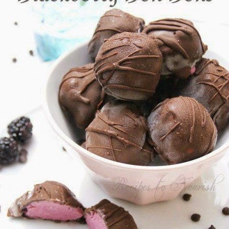 Homemade Blackberry Ice Cream Bon Bons