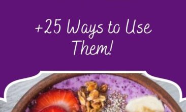 Pinterest pin, image is a smoothie bowl with fruit and chia seeds on top. Text overlay says, "Health Benefits of Chia Seeds: Plus 25 Ways to Use Them".