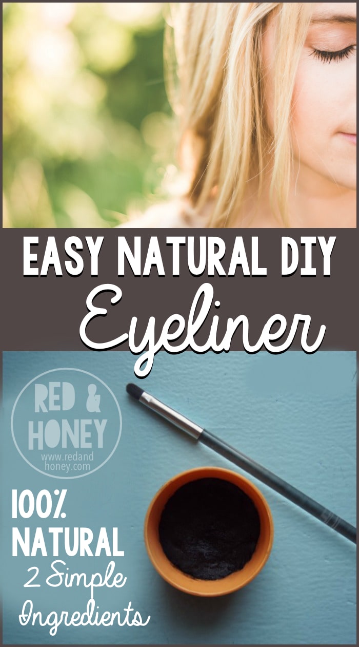 This super simple recipe for natural eyeliner is 100% non-toxic, and works beautifully! It'll take you just a few seconds to mix some up!