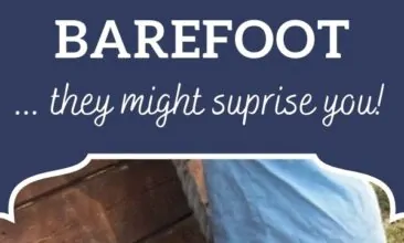 Pinterest pin, image is of a little boy climbing a playset barefoot. Text overlay says, "5 Reasons to Let Your Children Go Barefoot: they might surprise you!"