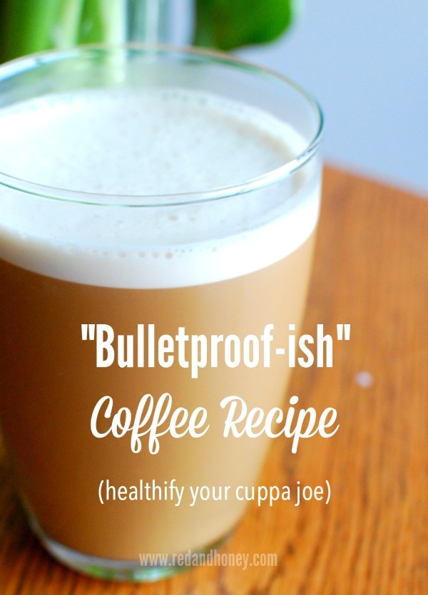 If you are familiar with the Bulletproof Coffee obsession that has grown over the last few years, you'll soon understand why I had to add the "ish" on there. I like the concept... but the execution needed tweaking for my own real food standards. This is now the only way we take our coffee at home, every morning!