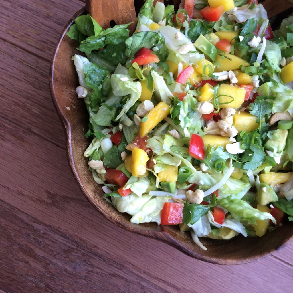 Thai Mango Salad with a Cashew Ginger Dressing