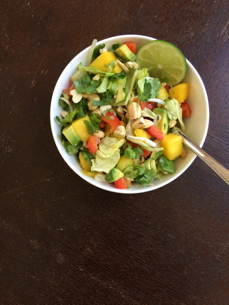 Thai Mango Salad with a Cashew Ginger Dressing