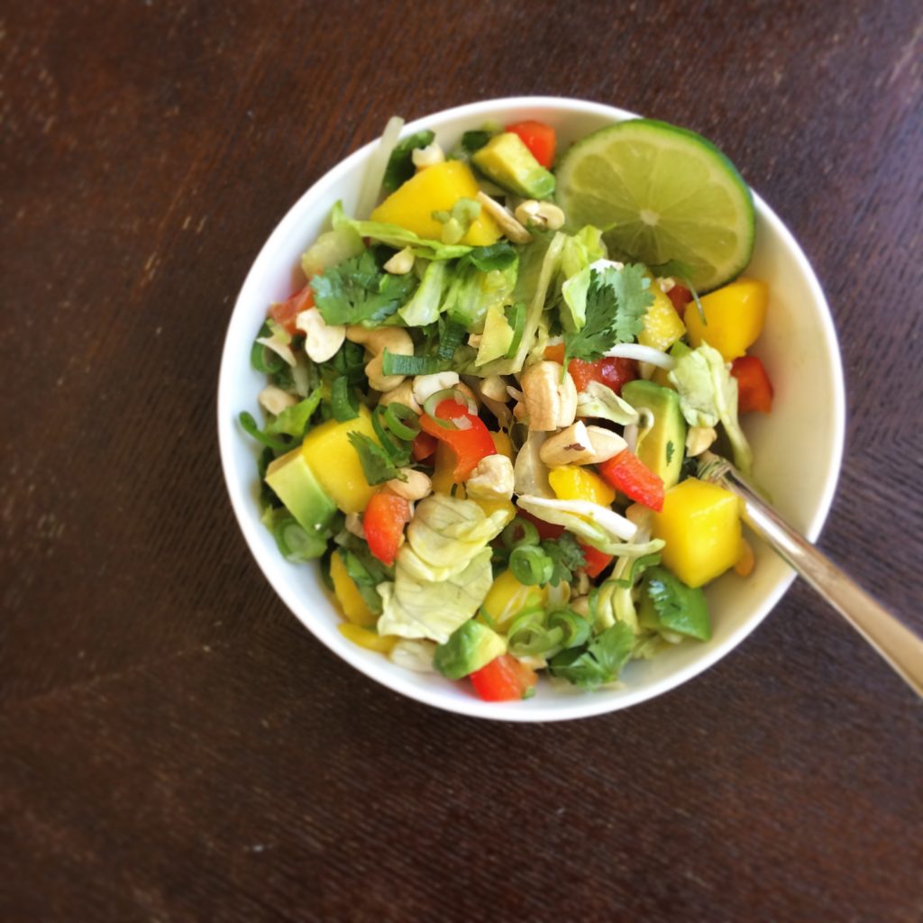 Thai Mango Salad with a Cashew Ginger Dressing