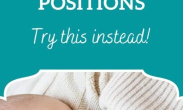 Pinterest image of a baby nursing. Text overlay says, "Forget what you know about breastfeeding: try these positions instead."