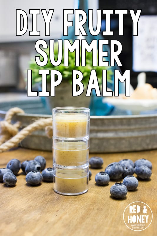 This fruity summer lip balm is so simple to whip up, and it lets you enjoy the scents of fresh fruit all year long!