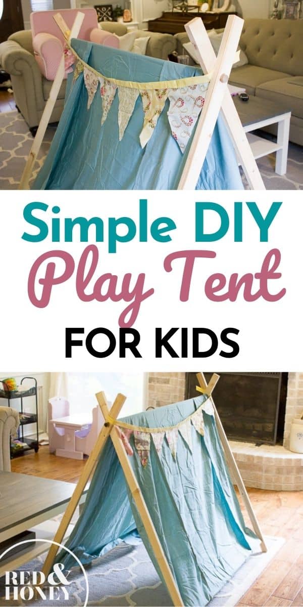 Simple DIY Play Tent for Kids - Red and Honey