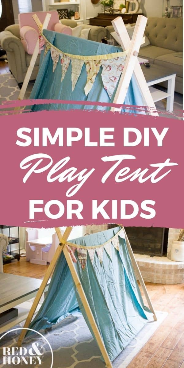 Simple DIY Play Tent for Kids - Red and Honey