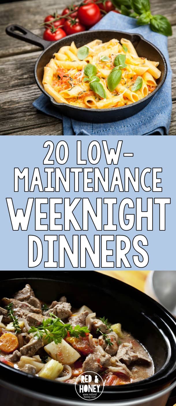 Weeknight dinner prep can be tough to juggle with kids who want your attention after school. I save our sanity by relying on simple, low-maintenance weeknight dinner ideas like these.