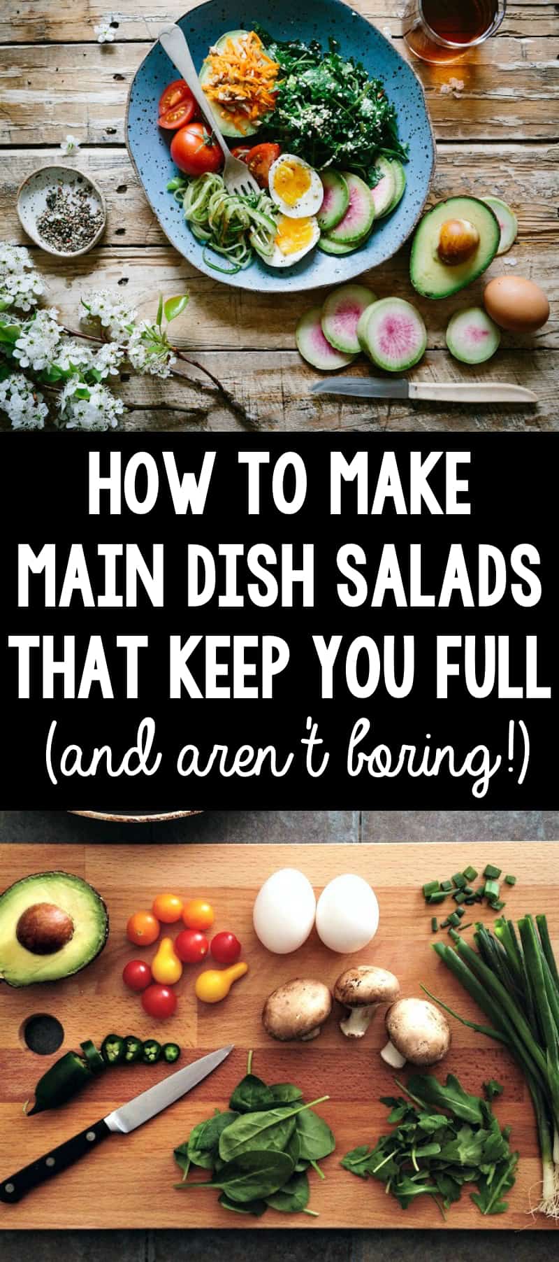 Main dish salads sound boring and unsatisfying? Try this formula for main dish salad success. Your belly, health, and taste buds will all thank you.
