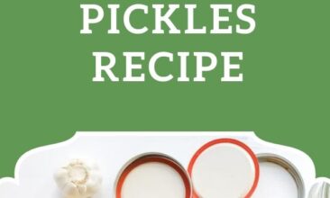 Pinterest Pin, image shows a basket of pickling cucumbers surrounded by fresh dill, garlic, and canning supplies. Text overlay reads "The Best Lacto-Fermented Garlic Dill Pickles Recipe"